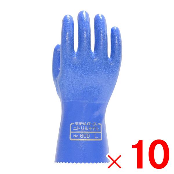 エステー 作業手袋 ニトリルモデル ブルー L 600 ×10双 セット販売