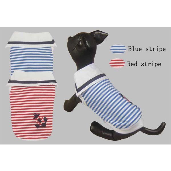 アンカーストライプTシャツ【メール便可】 ＜犬服 ワンコ＞