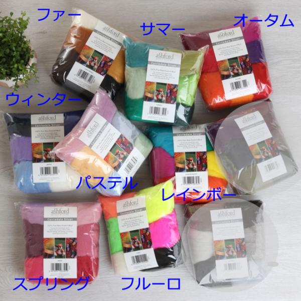 アシュフォード フェルト用羊毛パック　100g入り ＜羊毛フェルト ashford＞