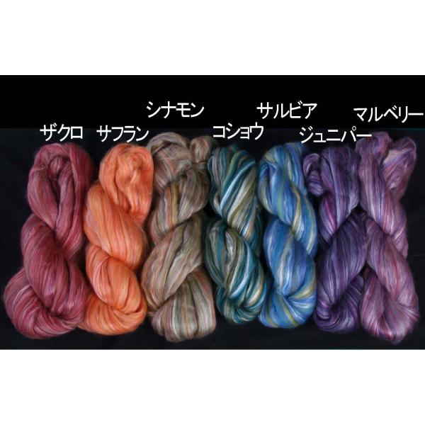 アシュフォード シルク＋メリノ　スライバー　100g ＜紡毛 紡ぎ 羊毛 糸 ashford＞