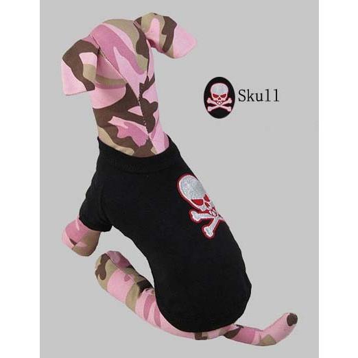 ガイコツ柄　Tシャツ【メール便可】 ＜犬服 ワンコ＞