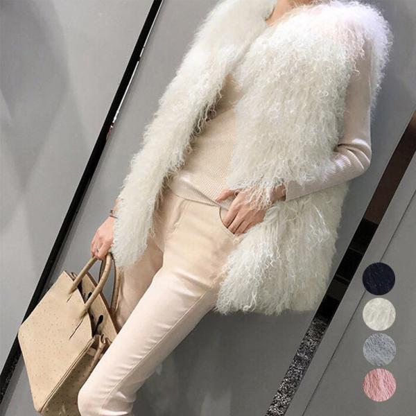 ベスト　エコファー　シープファー風　秋冬　あったか　もこもこ　20代30代40代50代60代　