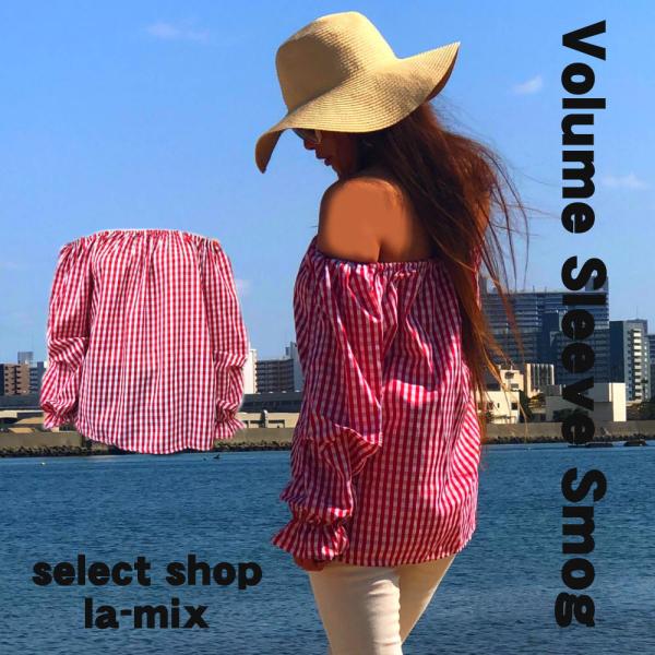 スモッグ　ギンガムチェック　ブラウス TOP1000RED クリックポスト配送