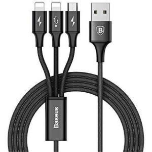 Baseus ベースアス ライトニング Micro USB 3in1 充電ケーブル 1.2m ライトニングケーブルLightning iPhone iPad Macbook｜lamp