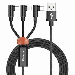 Baseus ベースアス iphone Type-C Micro USB 3in1 充電ケーブル 1.2m CAMLT-WZ01 ライトニングケーブルLightning iPhone iPad Galaxy Huawei Macbook｜lamp