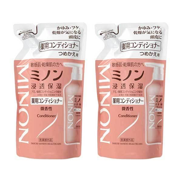 2セット  ミノン 薬用コンディショナー つめかえ用 380ｍL ヘアコンディショナー アミノ酸 保...