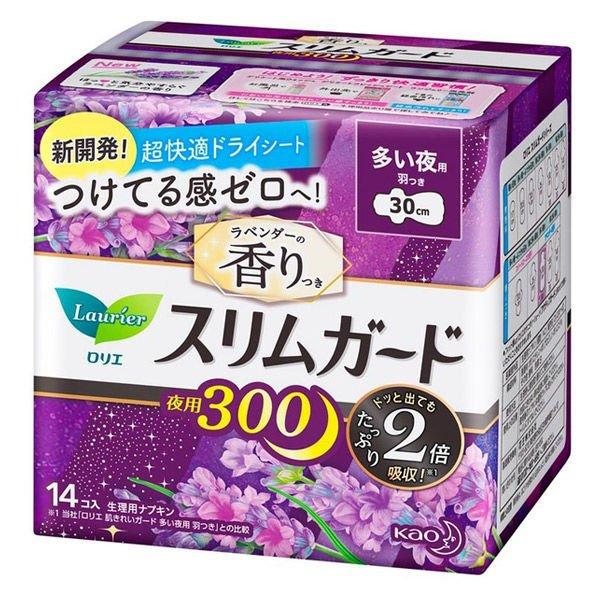 3セット  ロリエ スリムガード ラベンダーの香り 多い夜用 300 羽つき 14コ入 ×3セット ...