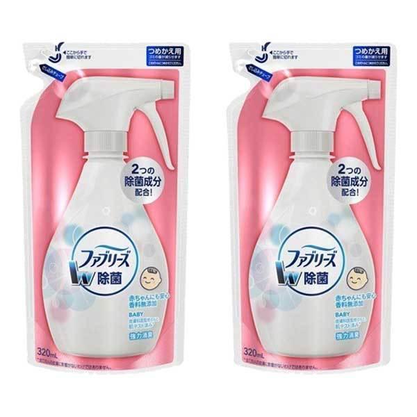 2セット P&amp;G 香料無添加 ファブリーズ つめかえ用 320mL 消臭スプレー 布用 消臭剤 除菌...