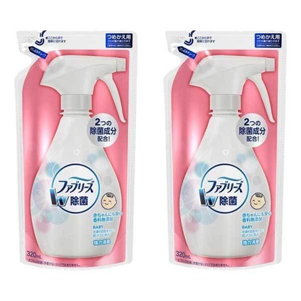 2セット P&amp;G 香料無添加 ファブリーズ つめかえ用 320mL 消臭スプレー 布用 消臭剤 除菌...