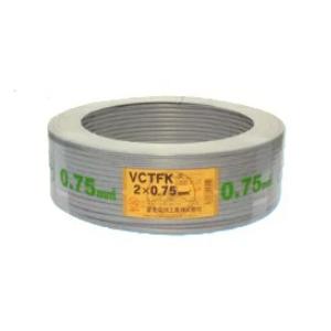 富士電線 VCT-FK0.75sq×2C 300V　灰 100m/1巻　ビニルキャブタイヤ長円形コード　〔VCTFK0.75SQ2C〕｜ランプエコ
