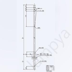 多目的用途柱（CATV用）NAポール DH-6 60150 メッキ（Z）日本ネットワークサポート 鋼管ポール｜lampya