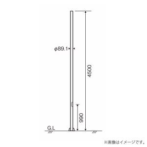 パナソニック ポール DYDX4410 LED道路照明器具・LED投光器・LEDスポットライト用 ベース式 φ89タイプ 4.5m｜lampya