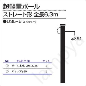 内田鍛工 UTK 全関型ポール（仮設用 外部配線）US-3号 4.5m