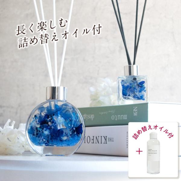 【 送料無料 】 丸型+小型+詰め替えボトルセット リードディフューザー ハーバリウム　ディフューザ...