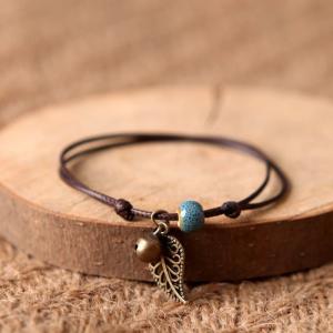 セラミックビーズ＆リーフバングル