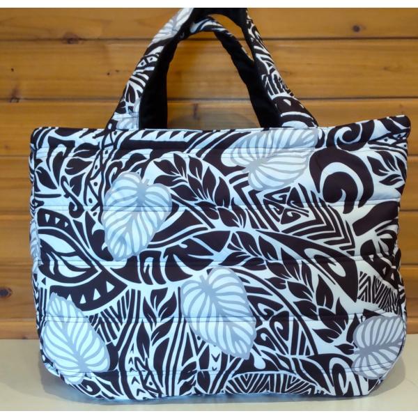 ハワイアン中綿ビッグトートバッグ　レッスンバッグ　旅行　マザーバッグにも