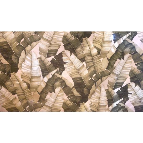 ハワイ直輸入生地　厚手マネレ柄（植物リーフ）　インテリアにも