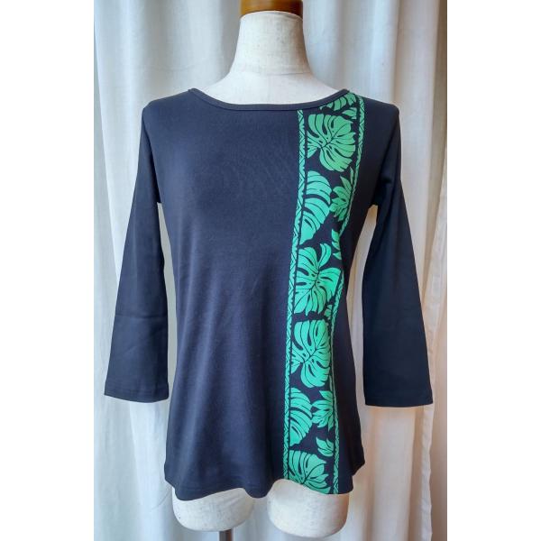 七分袖ストレッチTシャツ　フラのレッスンにも