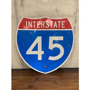 Interstate 45 FWY メタルサイン アメリカ雑貨 インテリア ディスプレイ コレクション 壁掛け ロードサイン｜lanaleo