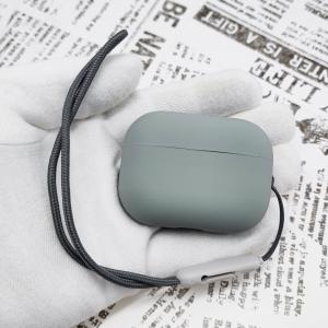 AirPods Pro 2 ストラップ付シリコンケース [03]グレー