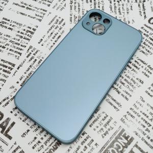 iPhone 13 ガラス背面シリコンケース [25]スカイブルー