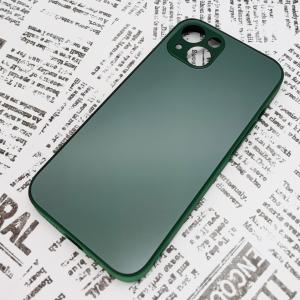 iPhone 13 ガラス背面シリコンケース [28]グリーン