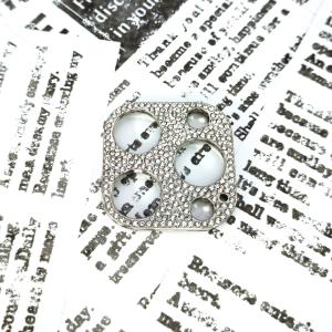 iPhone 13ProMax カメラカバー キラキラシルバー