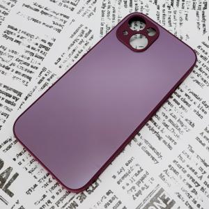 iPhone 14 ガラス背面シリコンケース [21]パープル