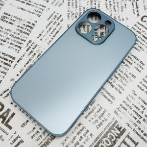 iPhone 14Pro ガラス背面シリコンケース [25]スカイブルー