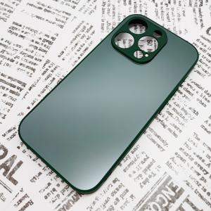 iPhone 14Pro ガラス背面シリコンケース [28]グリーン