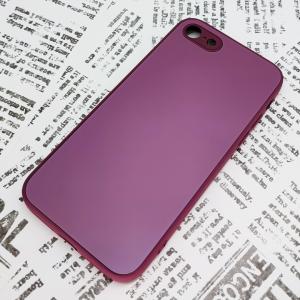 iPhone 7/8/SE ガラス背面シリコンケース [21]パープル