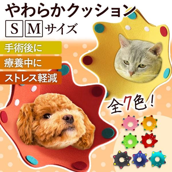 エリザベスカラー 術後 ネコ 猫 犬 傷舐め 軽い 洗える 衛生的 柔らかい 簡単装着 M S ペッ...