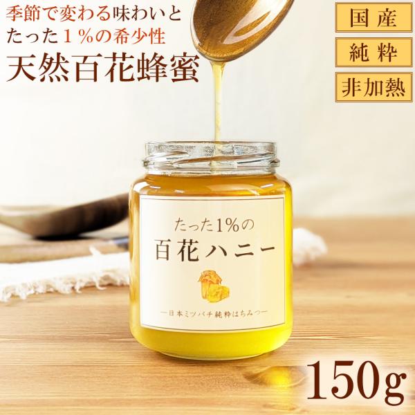 はちみつ 国産 日本みつばち たった1％ 百花ハニー プレゼント 生はちみつ 天然 100％ 純粋 ...