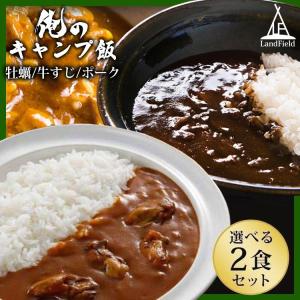俺のキャンプ飯 レトルトカレー レトルトパウチ キャンプ アウトドア 飯ごう炊飯 2食セット カレーライス ポーク カキ LandField ランドフィールド LF-MCR010