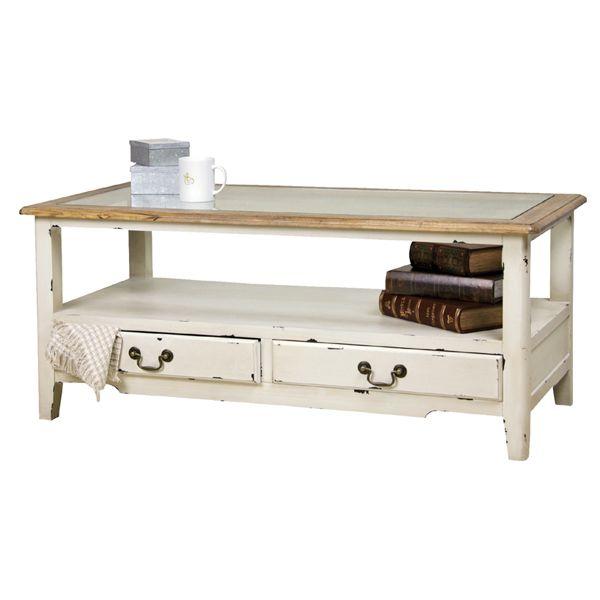 セレクト家具 北欧 コーヒーテーブル ガラス 机 収納 ホワイト アンティーク フレンチ bloss...