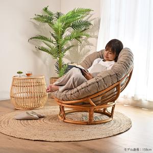 パパサンチェア 1人掛け ソファ ラタン クッ...の詳細画像3