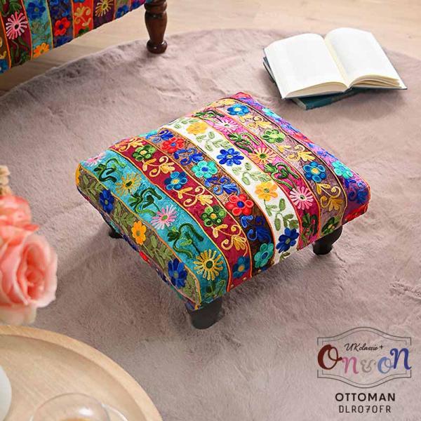 オットマン 足置き フットレスト パッチワーク クッション モロッコ ON＆ON DLR070FR【...