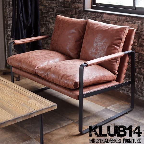 ソファー 2人掛け レザー  アイアン インダストリアル KLUB14 NATASHA RLD140...