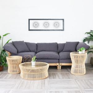 ソファ 3人掛け ゆったりのおすすめランキング ソファー ユニットソファ 3人掛け 3脚セット ラタン 籐家具 木製 肘掛け ナチュラル Breeze ブリーズ Set D1281ndld128cndl2