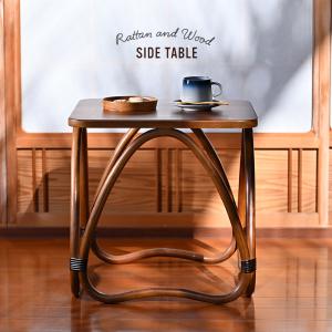 ラタンテーブル 藤家具　ビンテージ 古家具　丸テーブル　キャスター付 ラタンテーブル サイドテーブル アジアン家具 籐家具 昭和レトロ