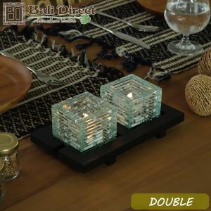 アジアン雑貨 バリ キャンドルホルダー ガラス グラス