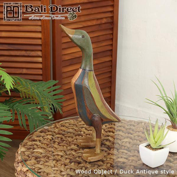 アジアン雑貨 バリ アヒルのオブジェ　置物 インテリア おしゃれ 木製 アクビィ Z070702N ...