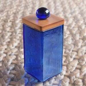 アジアン雑貨 バリ ガラスケース コットンケース クリアガラス