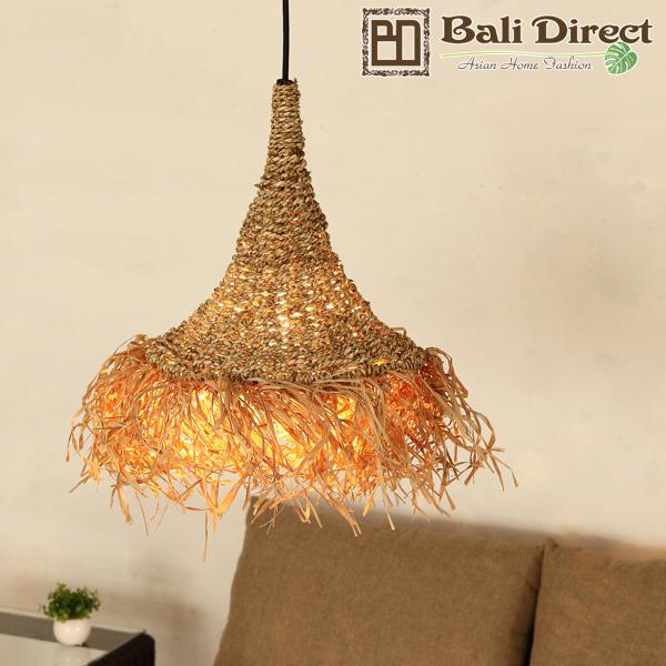 アジアン雑貨 バリ ペンダントライト 1灯 LED対応 天井照明 おしゃれ シーグラス Z92080...