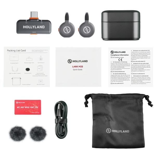 Hollyland LARK M2S (Type-C) ワイヤレスラベリアマイク USB-Cプラグ付...