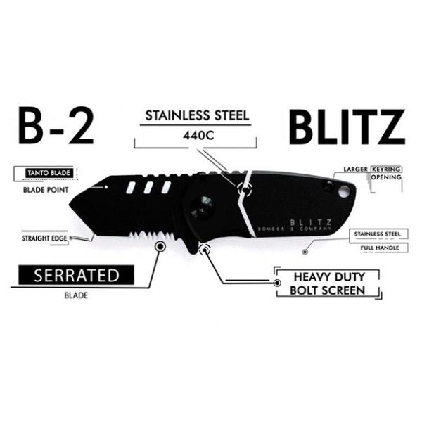 BOMBER &amp; COMPANY B-2 BLITZ 超小型 アウトドアナイフ 折り畳み式 フォール...