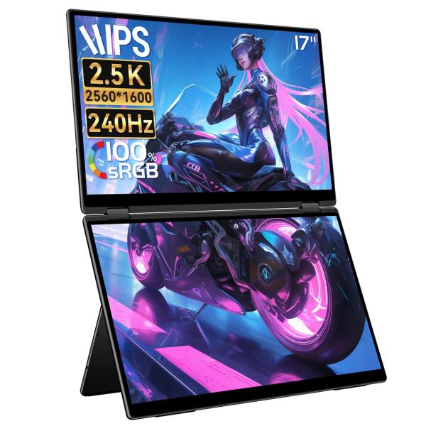 モバイルモニター EHOMEWEI XPHG-170NW デュアルモニター 2.5K 17インチ モ...