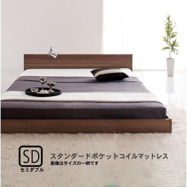 フロアベッド・シンプルヘッドボード スタンダードポケットコイル セミダブル
