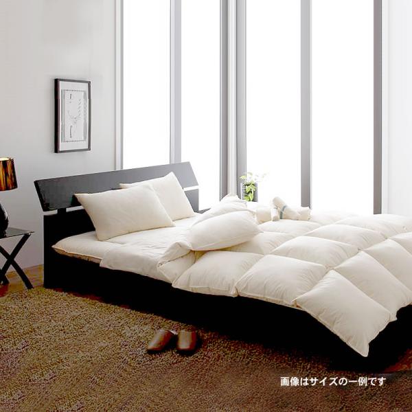 敷布団×羽根布団 ダブル10点セット 全9色!羊毛混ボリューム敷布団×羽根布団8点セット 省スペース...