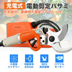 入荷待ち‐剪定ばさみ 充電式 背負式 剪定バサミ 36V大容量バッテリー 電動剪定ばさみ 収納ケース付き 枝切り 切断直径45mm プロ用 充電式 剪定鋏｜lantec